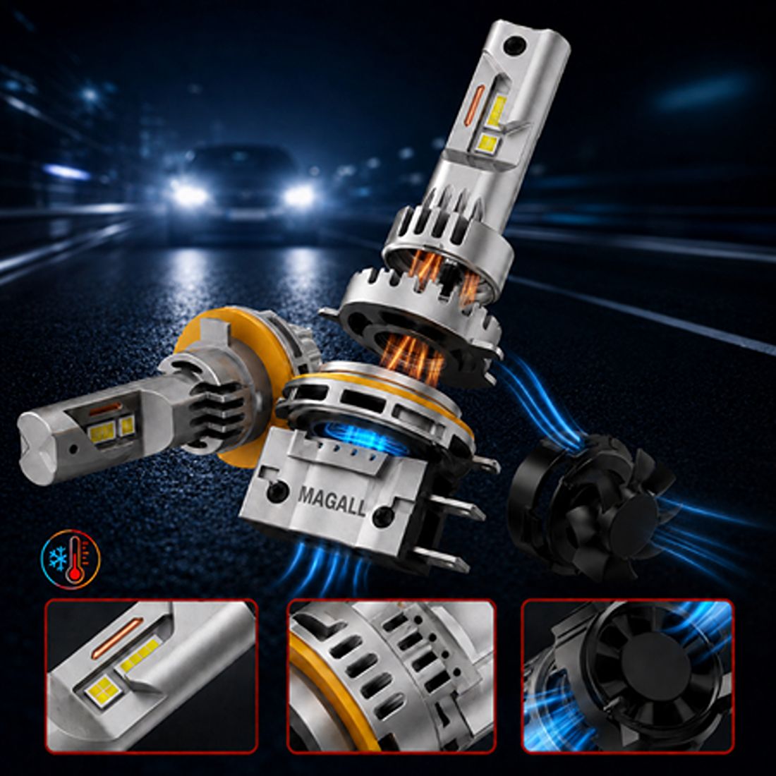magall x pro h15 led 12v mocne swiatlo dwufunkcyjne